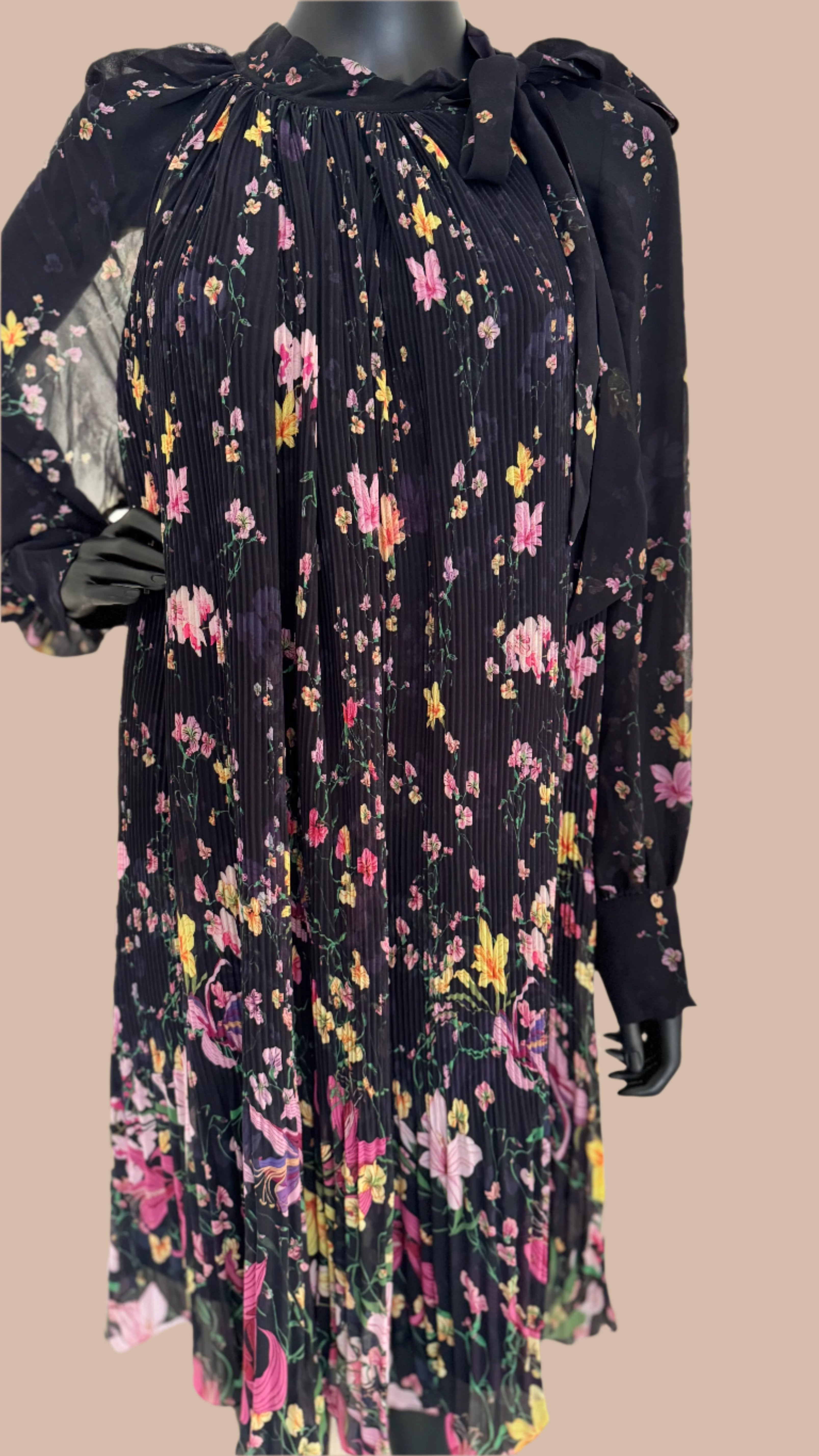 Women Black Floral Print Dress