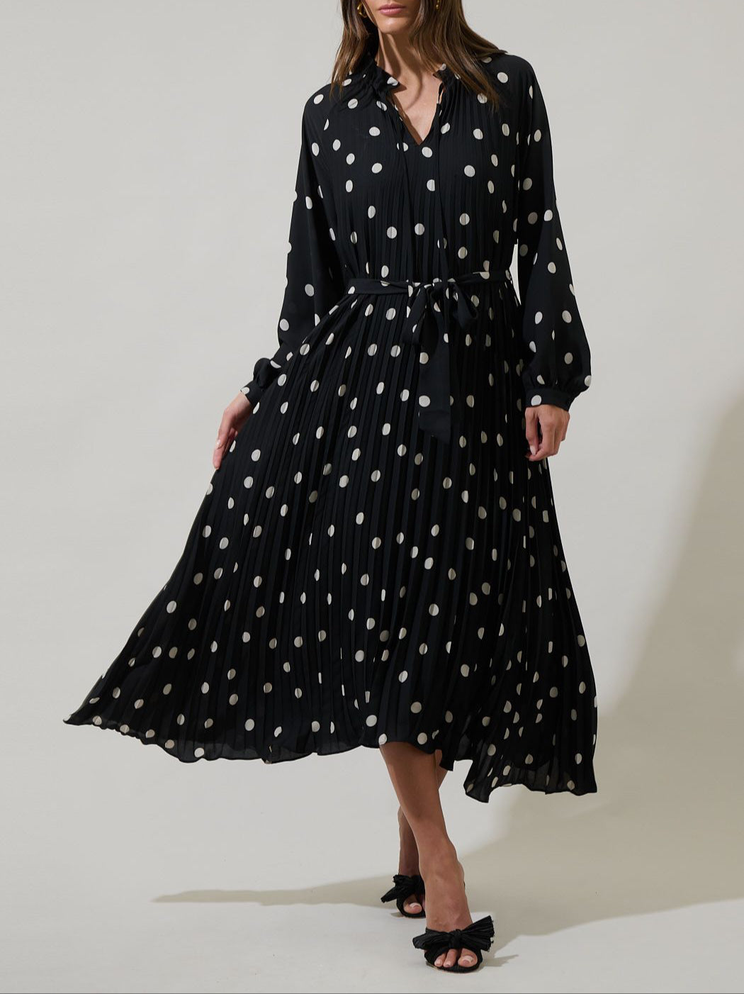 Kaline Polka Dot Marisa A-Line Midi Dress