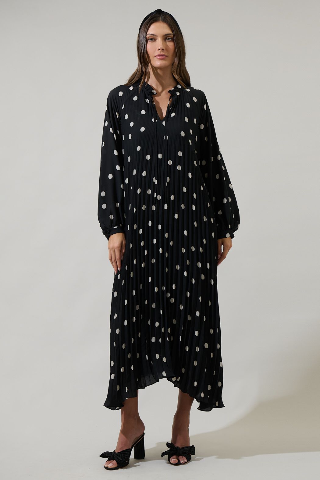 Kaline Polka Dot Marisa A-Line Midi Dress