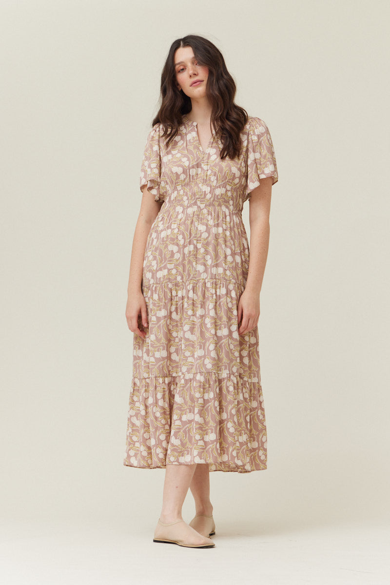 PRINTED MIDI DRESS