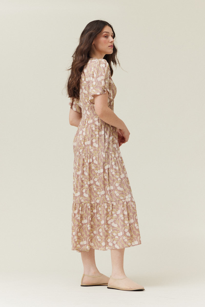 PRINTED MIDI DRESS