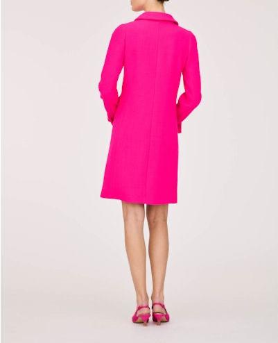 Carlen Pink Collared Coat With Crystal Buttons