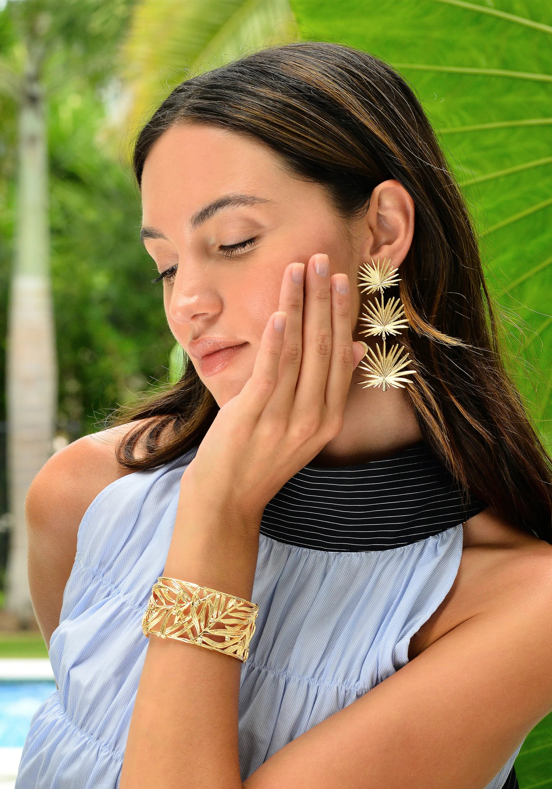 Palm Leaves Cuff