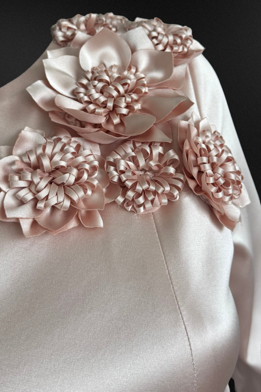 Pink Floral Appliqué Midi Dress - BTK COLLECTIONS