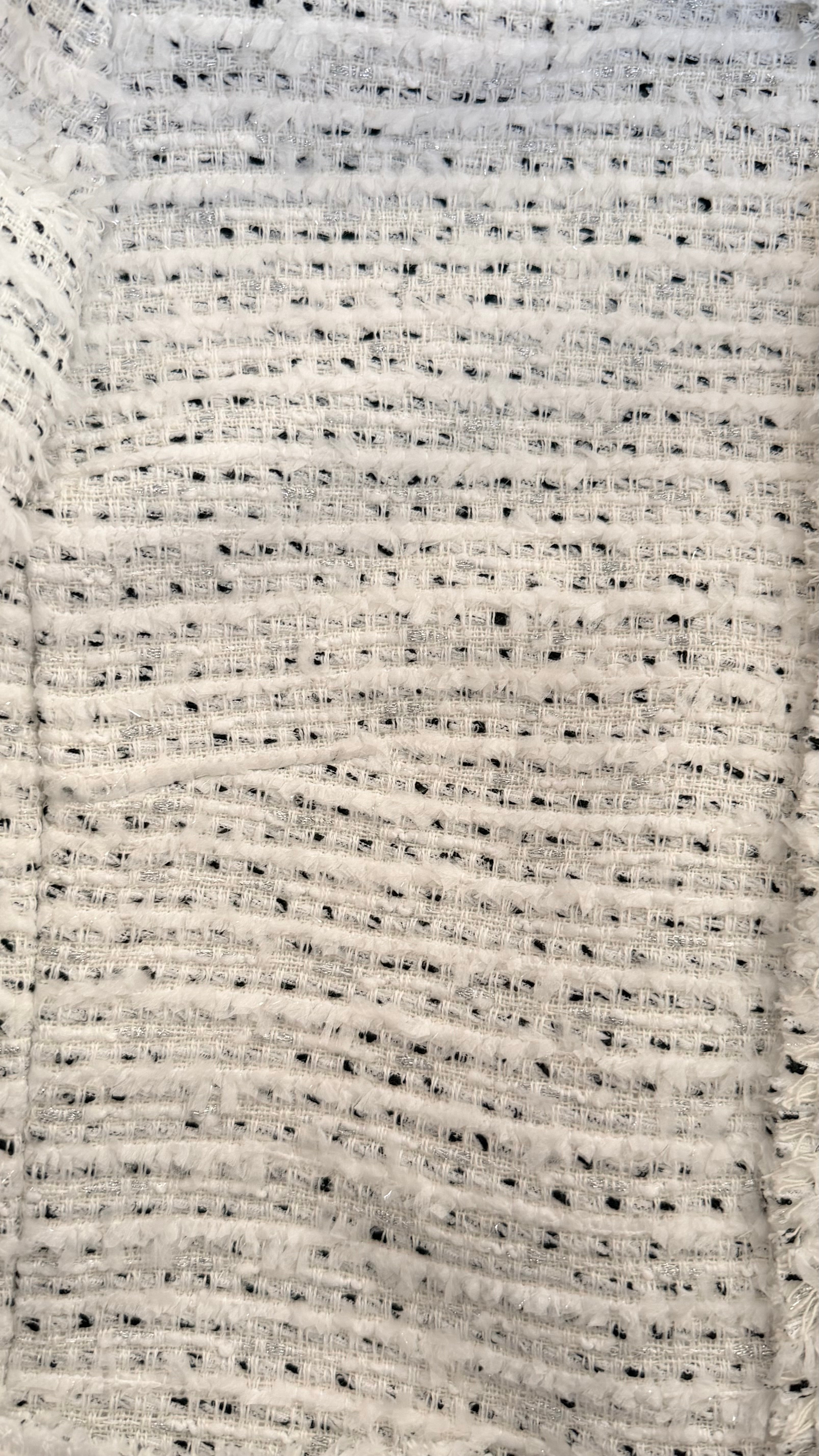 Weill Paris Ivory Boucle Tweed Jacket bouclé weave close-up