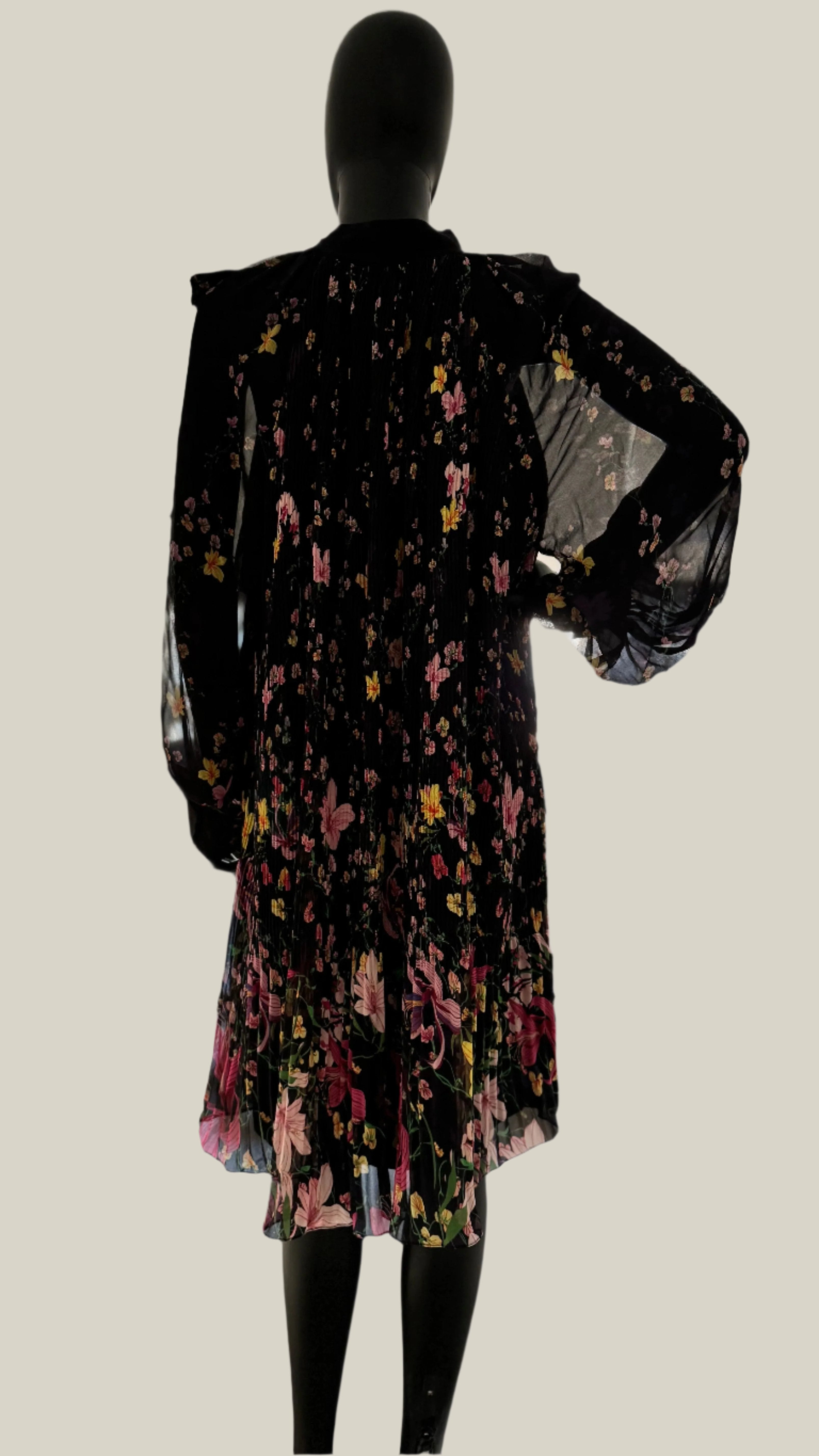 Women Black Floral Print Dress