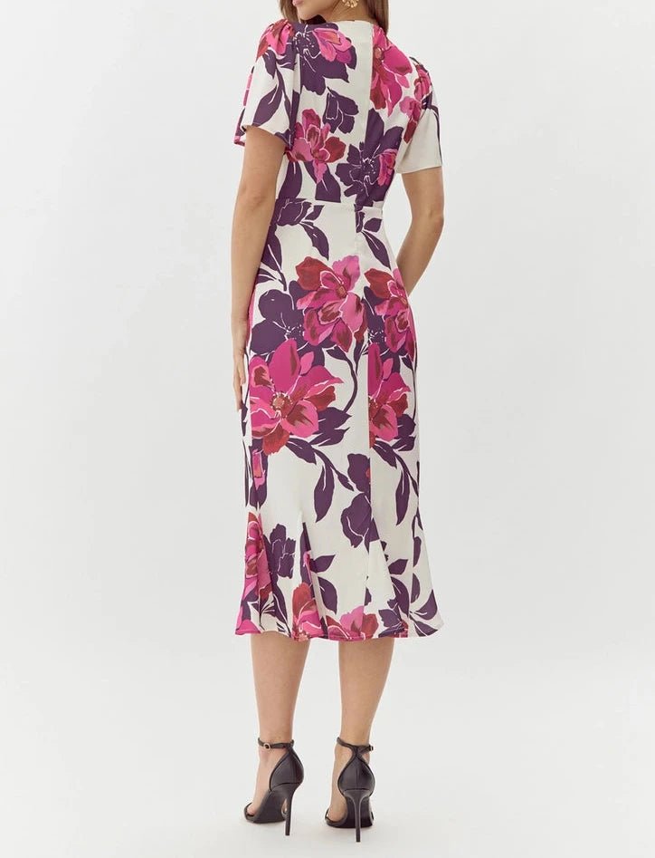 Aubria Floral Midi Dress - BTK COLLECTIONS