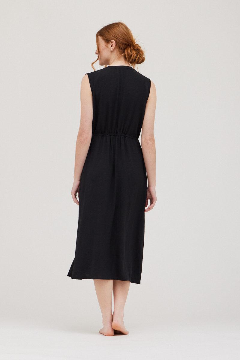 Back Elastic Tie Midi Dress - BTK COLLECTIONS