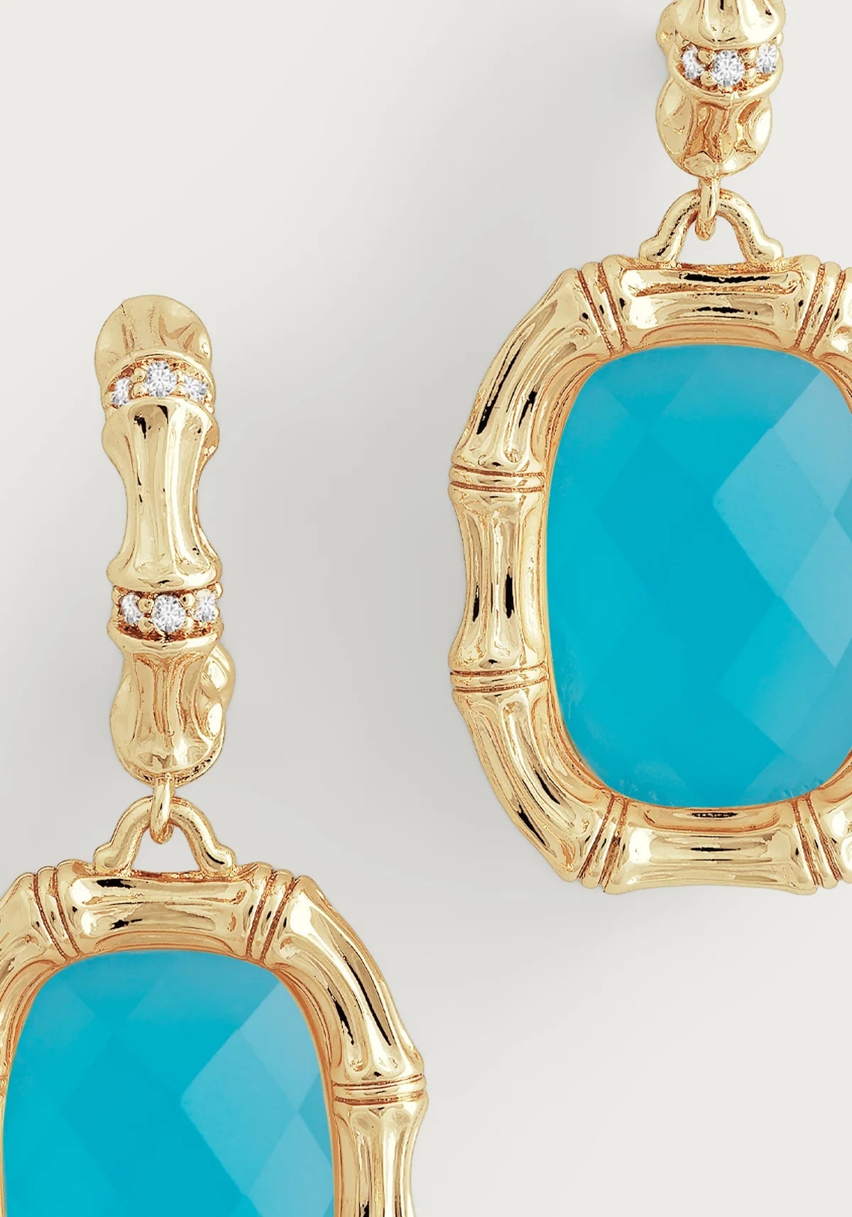 Bamboo With Stone Drop Earrings - BTK COLLECTIONS