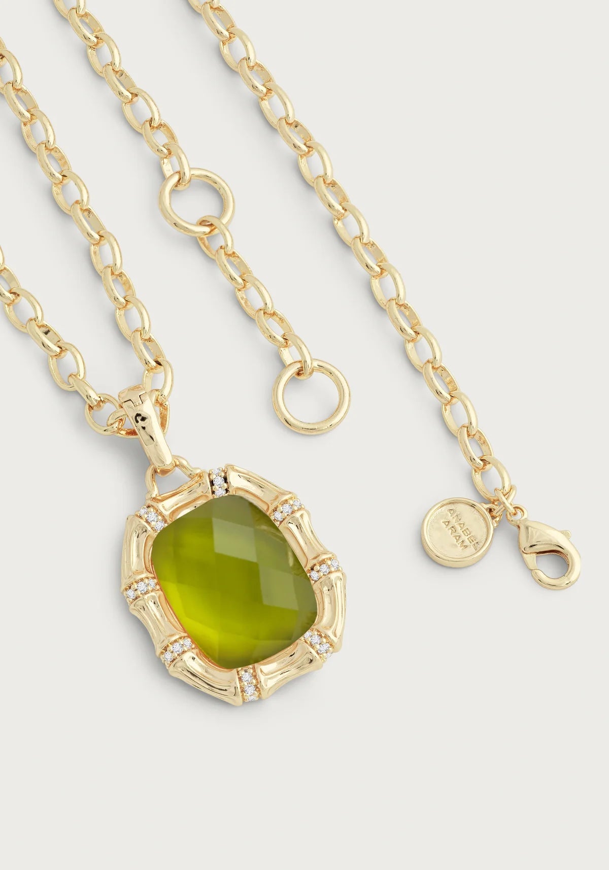 Bamboo With Stone Pendant Necklace - Gemstones - BTK COLLECTIONS