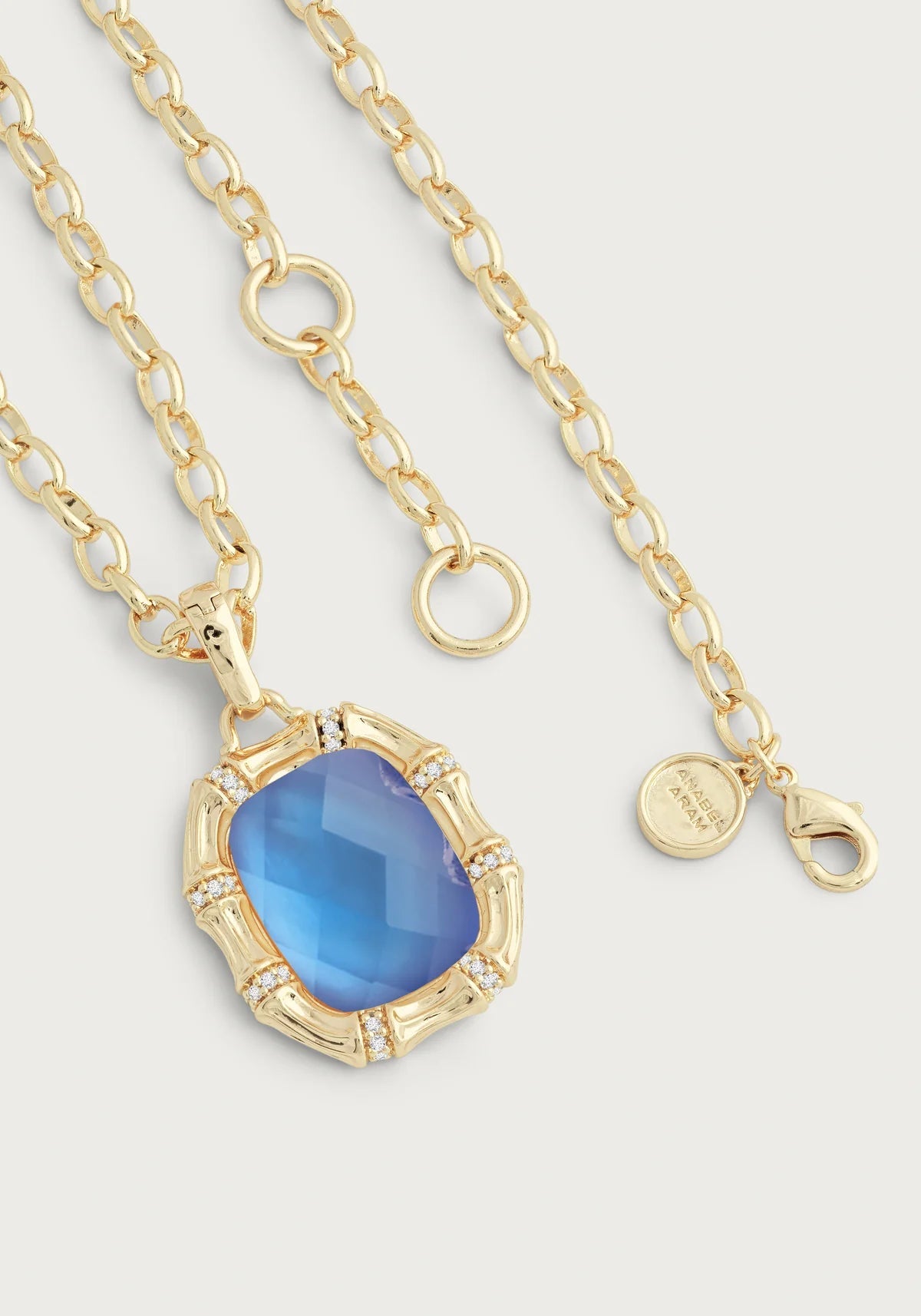 Bamboo With Stone Pendant Necklace - Gemstones - BTK COLLECTIONS