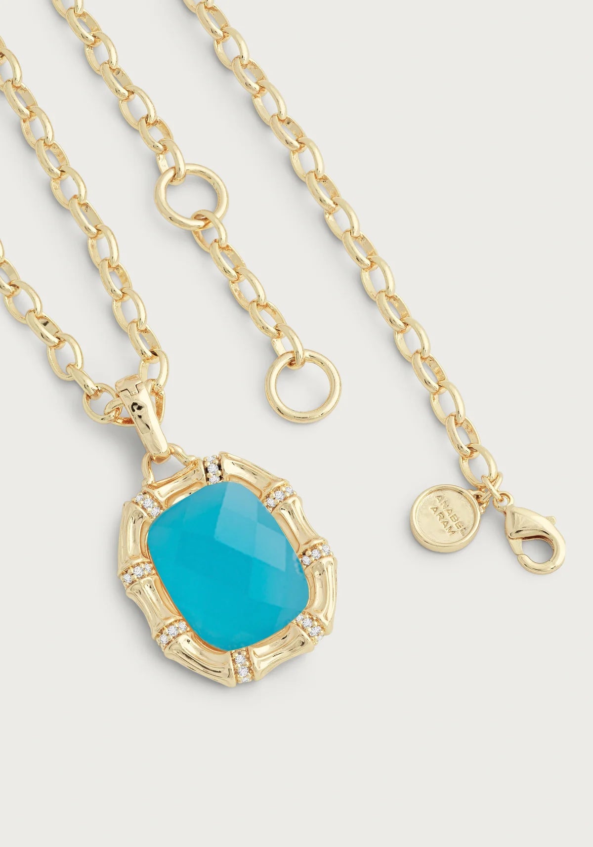 Bamboo With Stone Pendant Necklace - Gemstones - BTK COLLECTIONS