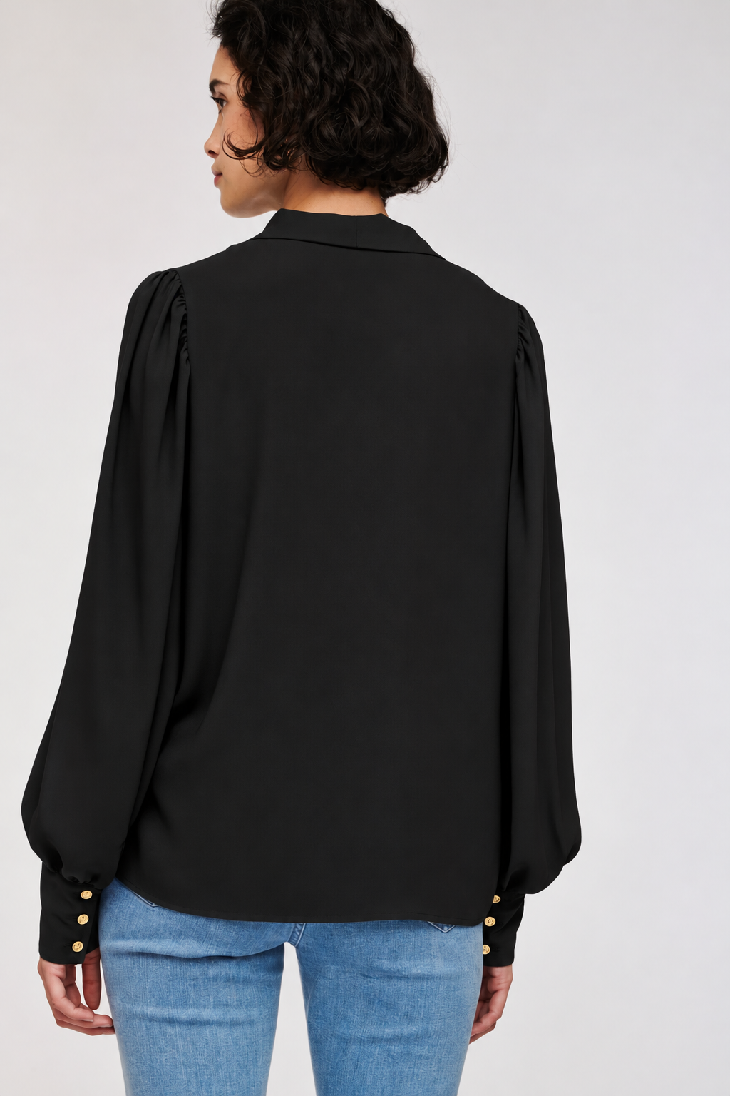WEILL Paris Bow-Neck Long Sleeve Blouse – Black or Turquoise