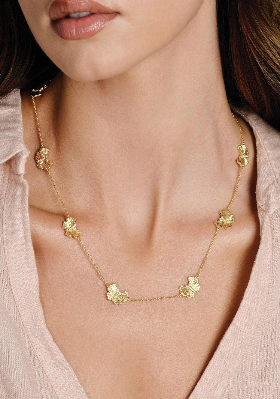 Butterfly Gold Station Necklace - BTK COLLECTION
