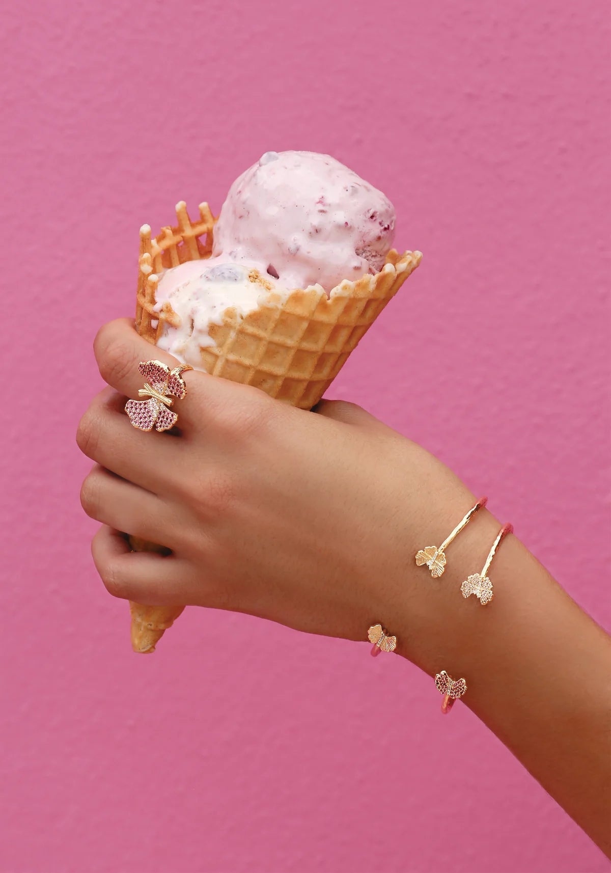 Butterfly Pink Pavé Bangle - BTK COLLECTIONS