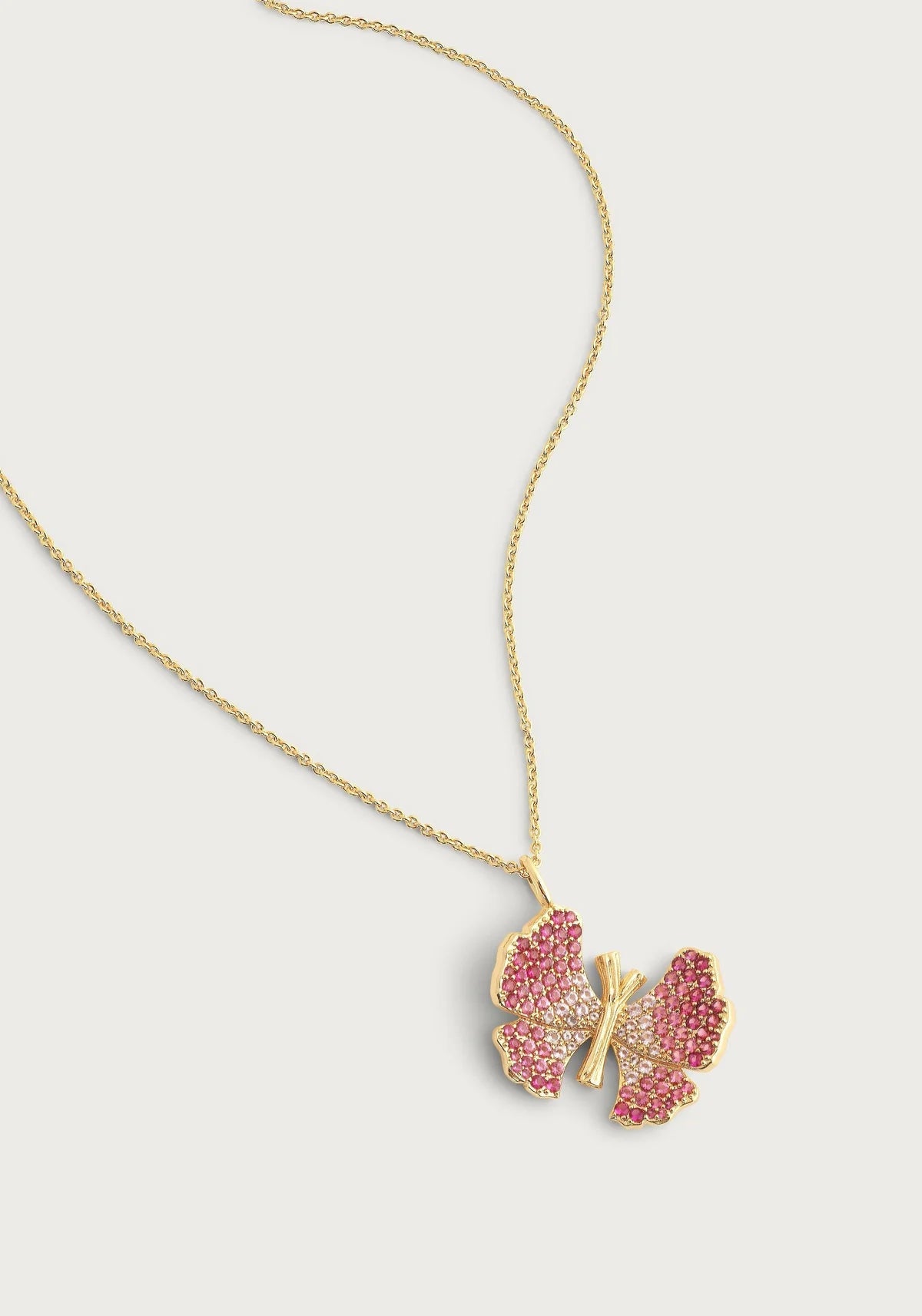 Butterfly Pink Pavé Necklace - BTK COLLECTIONS