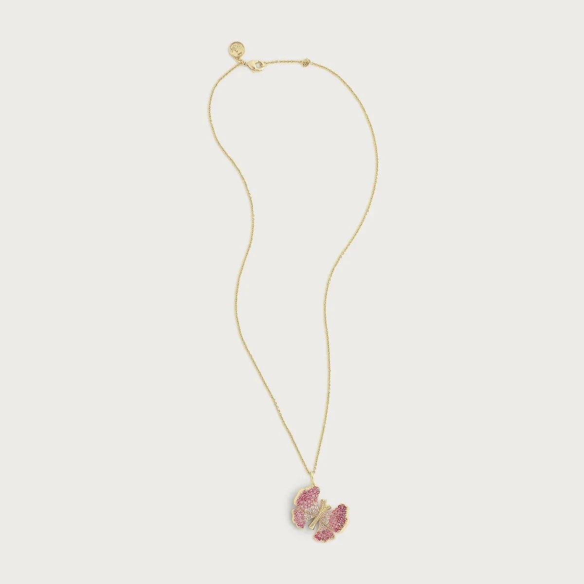 Butterfly Pink Pavé Necklace - BTK COLLECTIONS