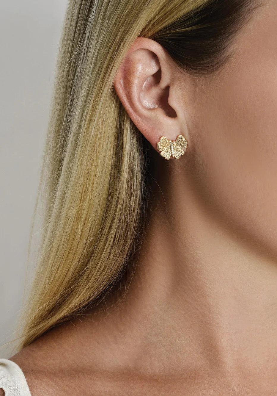 Butterfly Stud Gold Earrings - BTK COLLECTIONS