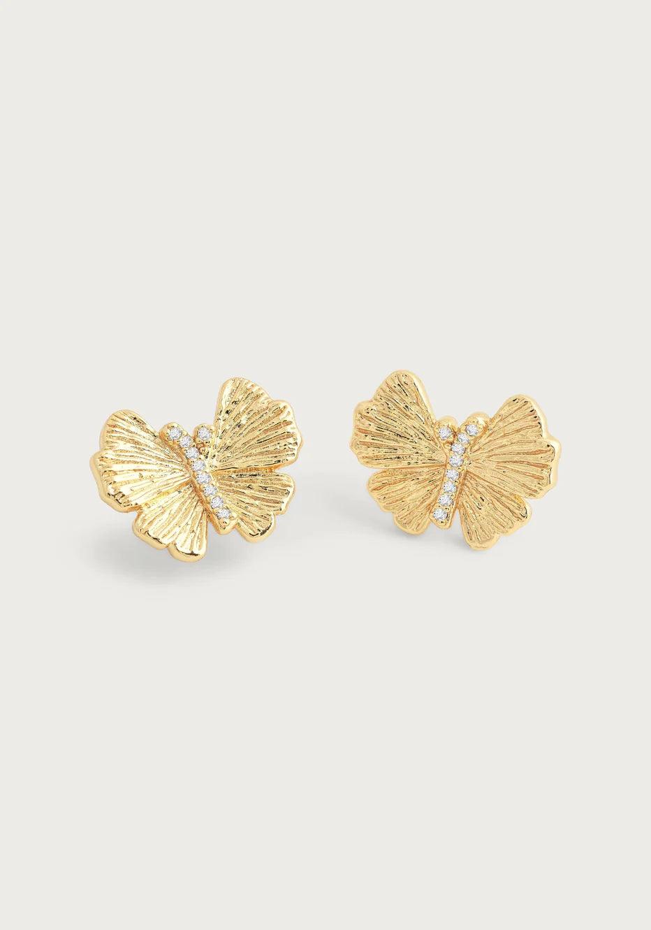 Butterfly Stud Gold Earrings - BTK COLLECTION