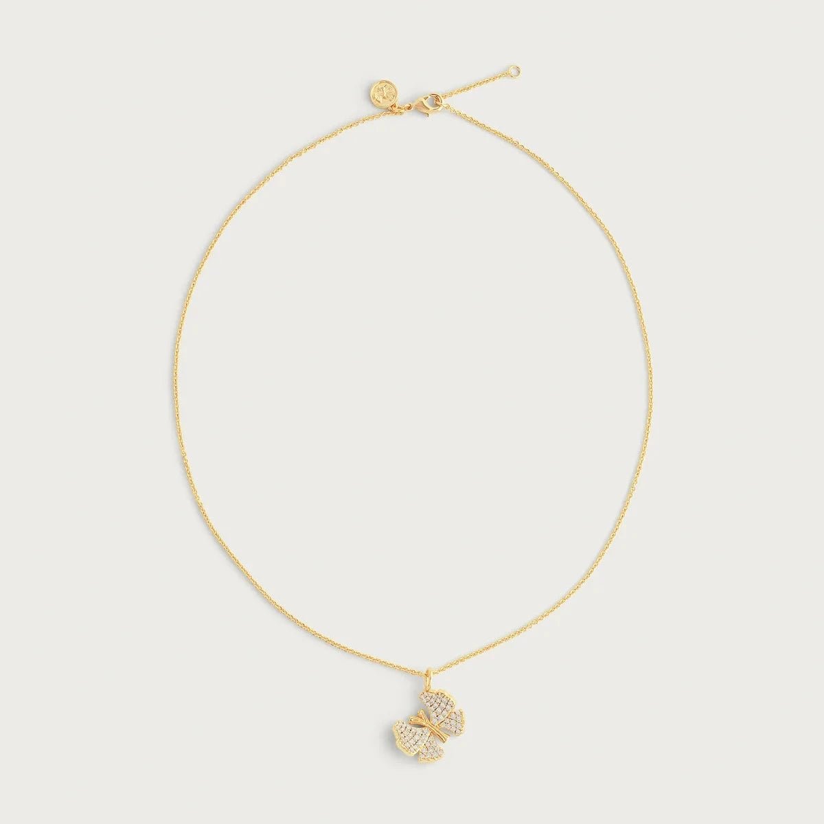 Butterfly White Pavé Small Necklace - BTK COLLECTIONS