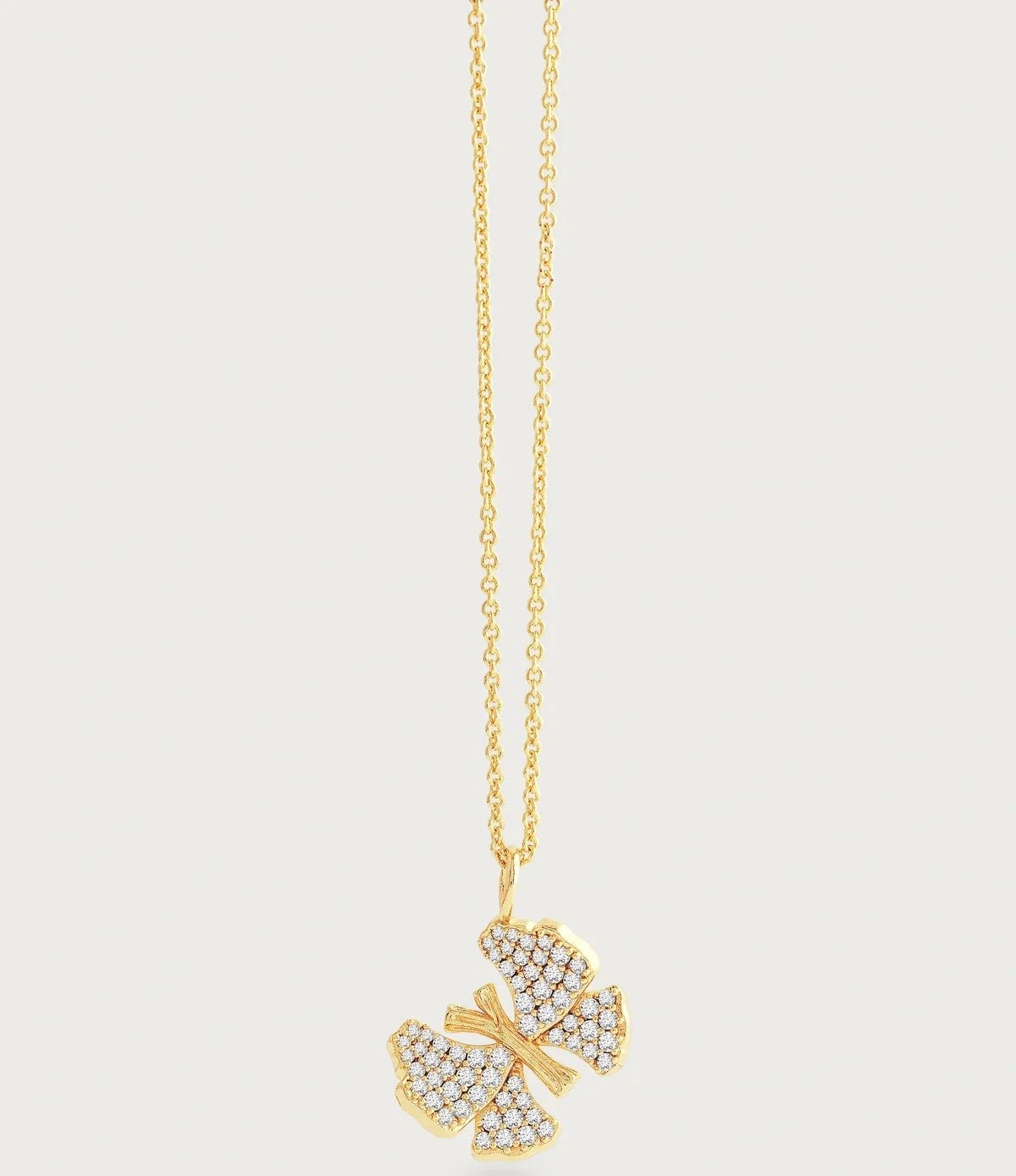 Butterfly White Pavé Small Necklace - BTK COLLECTIONS