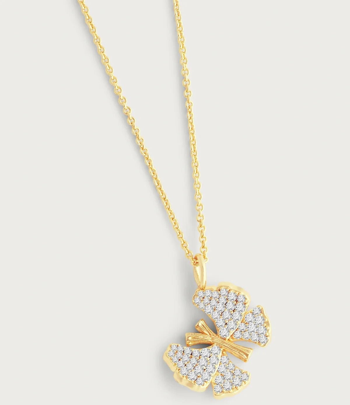 Butterfly White Pavé Small Necklace - BTK COLLECTIONS