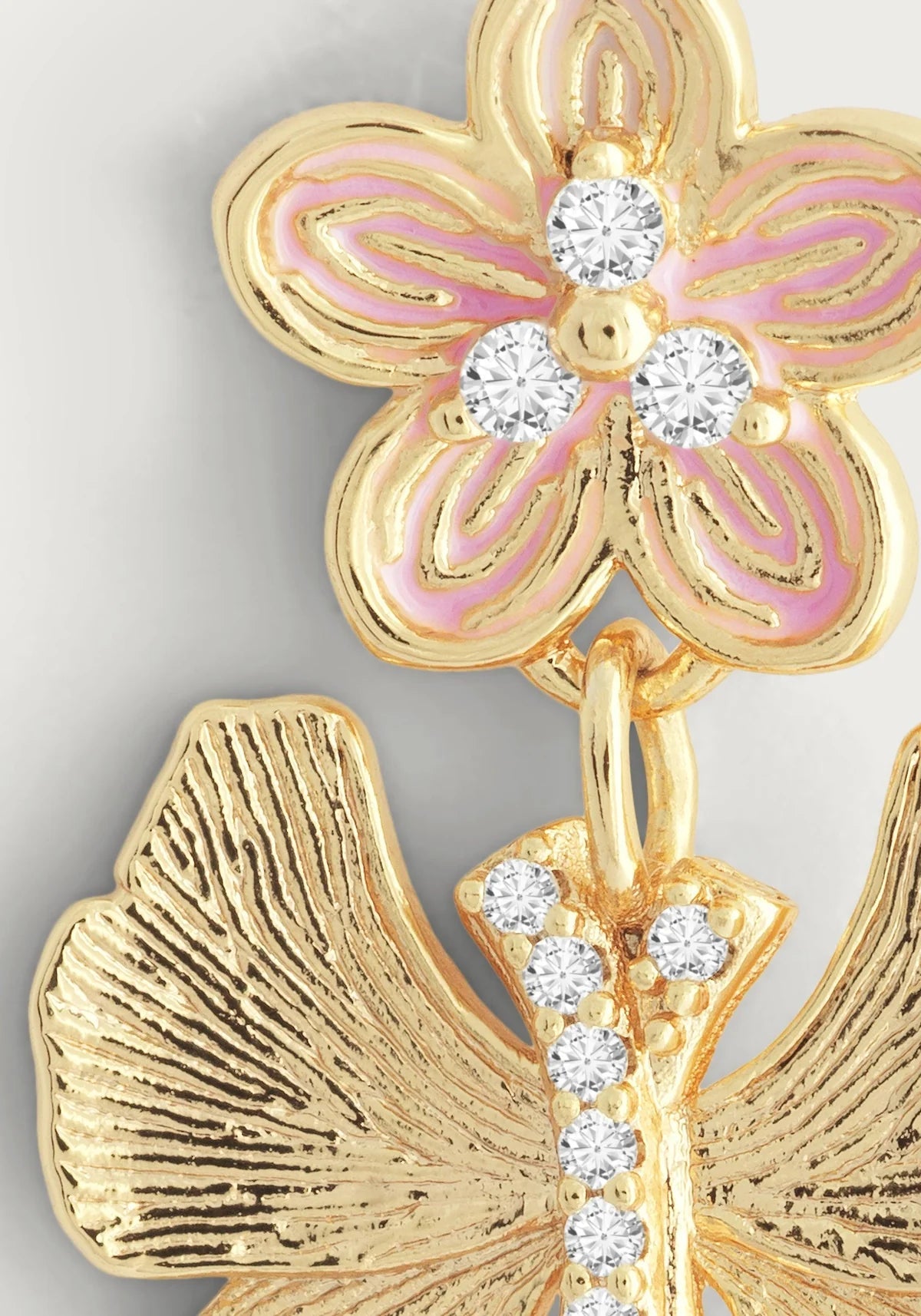 Butterfly With Enamel Flower Earrings - BTK COLLECTIONS