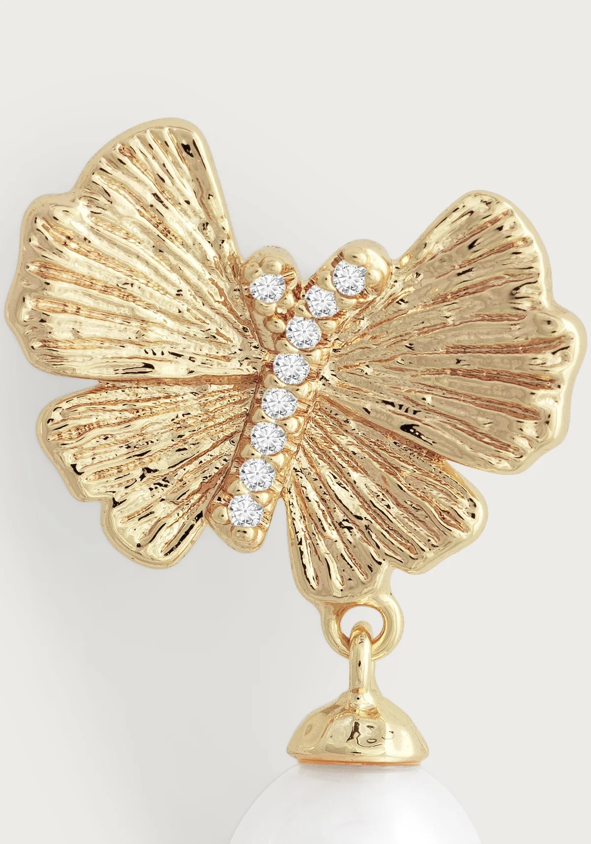 Butterfly With Pearl Drop Earrings - BTK COLLECTIONS