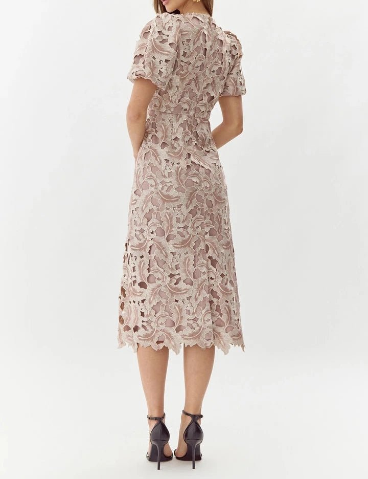 Chantelle Scalloped Lace Midi Dress - BTK COLLECTIONS