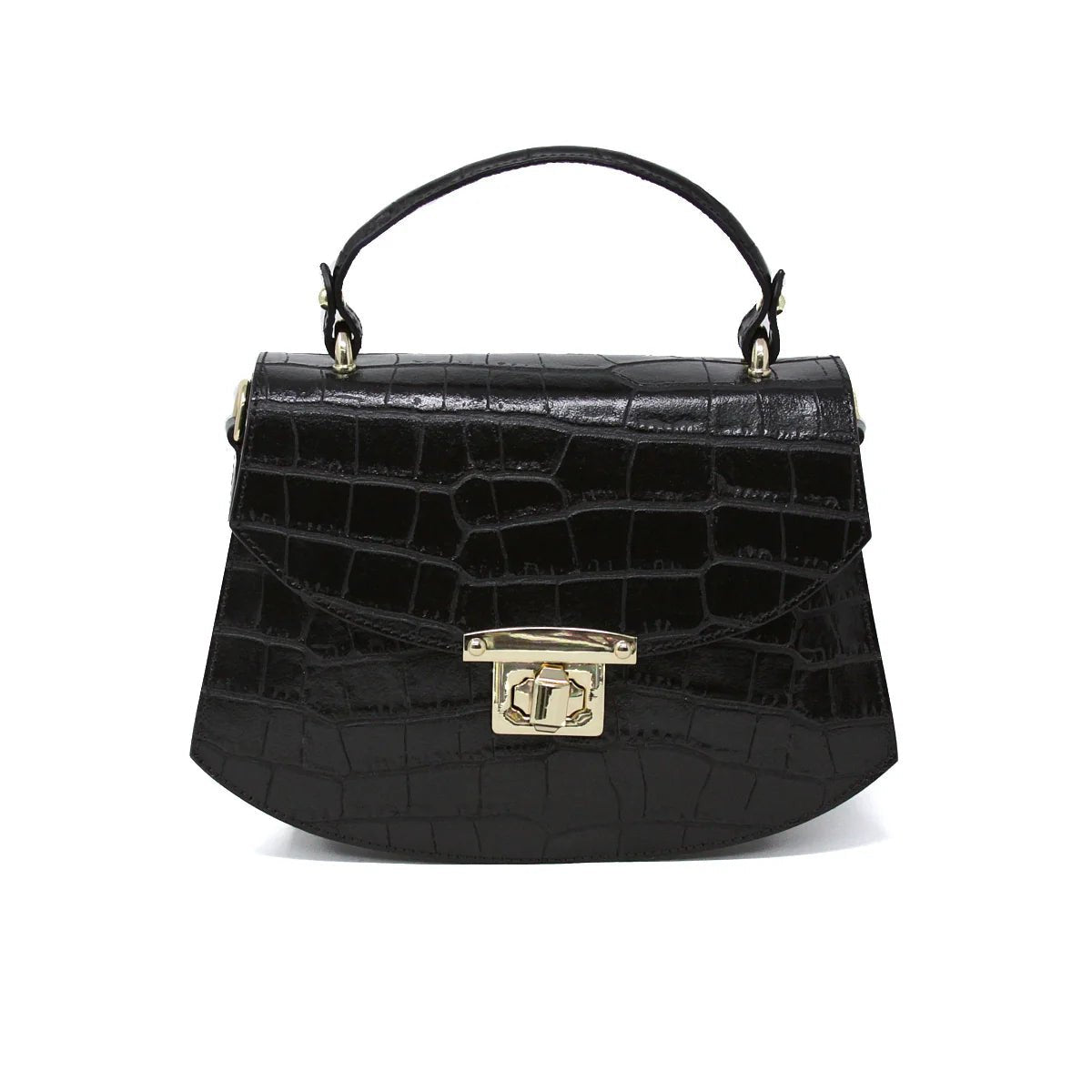 Croc - Embossed Leather Handbag - BTK COLLECTIONS