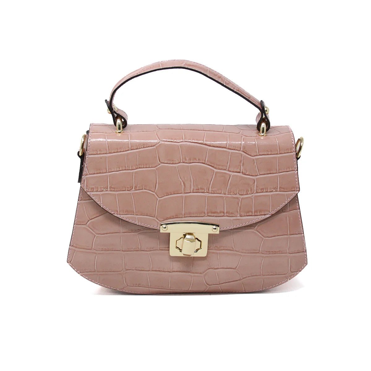 Croc - Embossed Leather Handbag - BTK COLLECTIONS