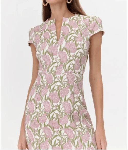 Eris Jacquard Cap Sleeve Midi Dress - BTK COLLECTIONS