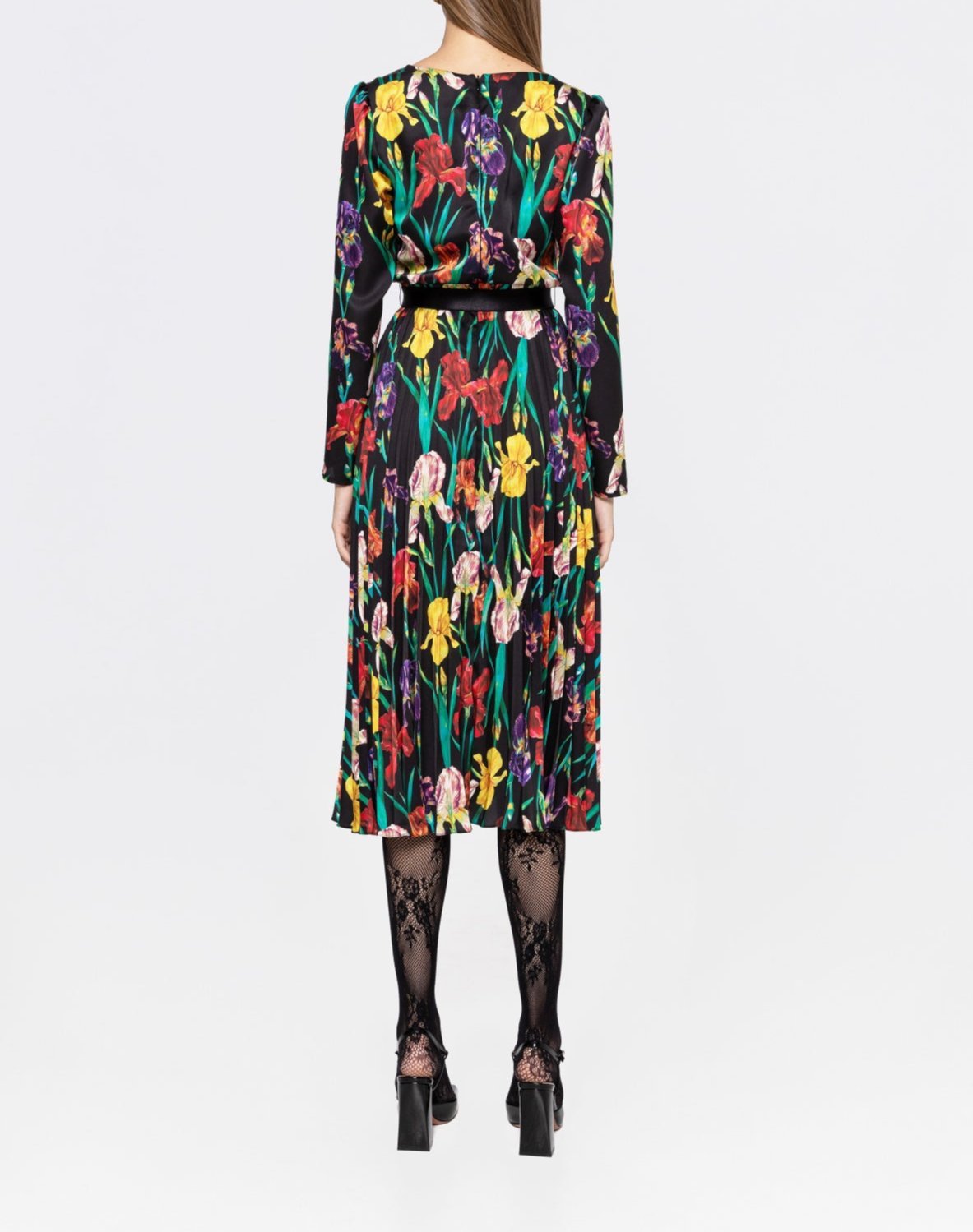 Floral Print Satin Midi Dress - BTK COLLECTIONS