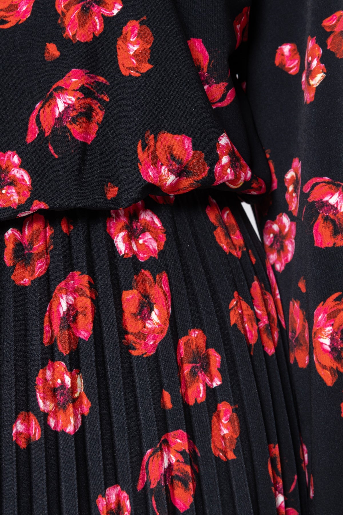 Floral Printed Pleated Midi Dress - BTK COLLECTIONS