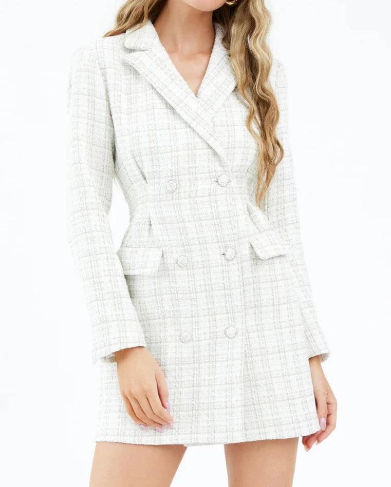 Juliane Tweed Crinched Blazer Dress - BTK COLLECTIONS