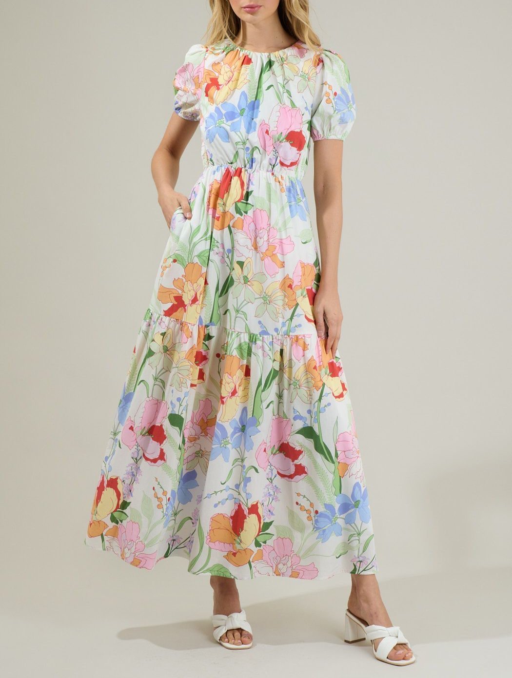 Juliet Floral Garden Becca Tiered Maxi Dress - BTK COLLECTIONS