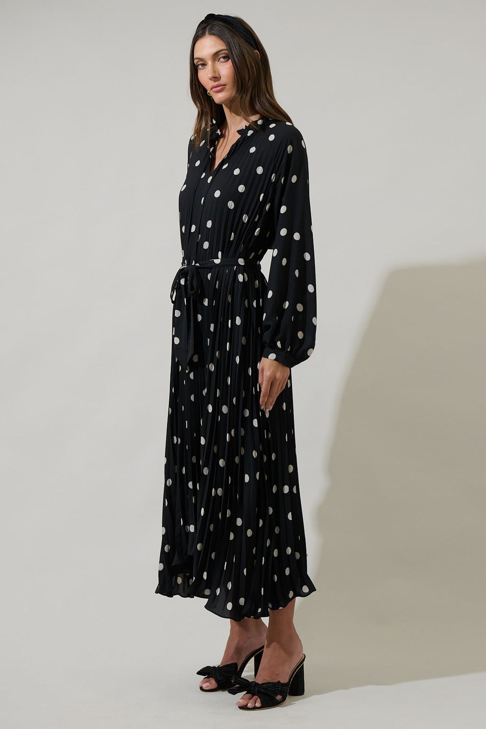 Kaline Polka Dot Marisa A - Line Midi Dress - BTK COLLECTIONS