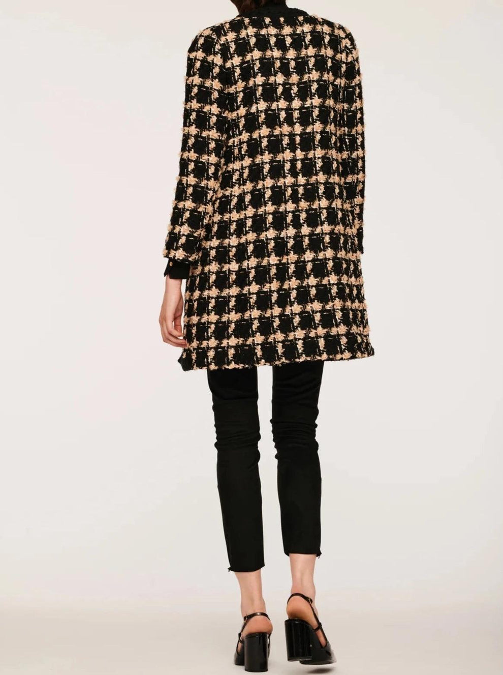 Long Tweed Check Jacket - BTK COLLECTIONS