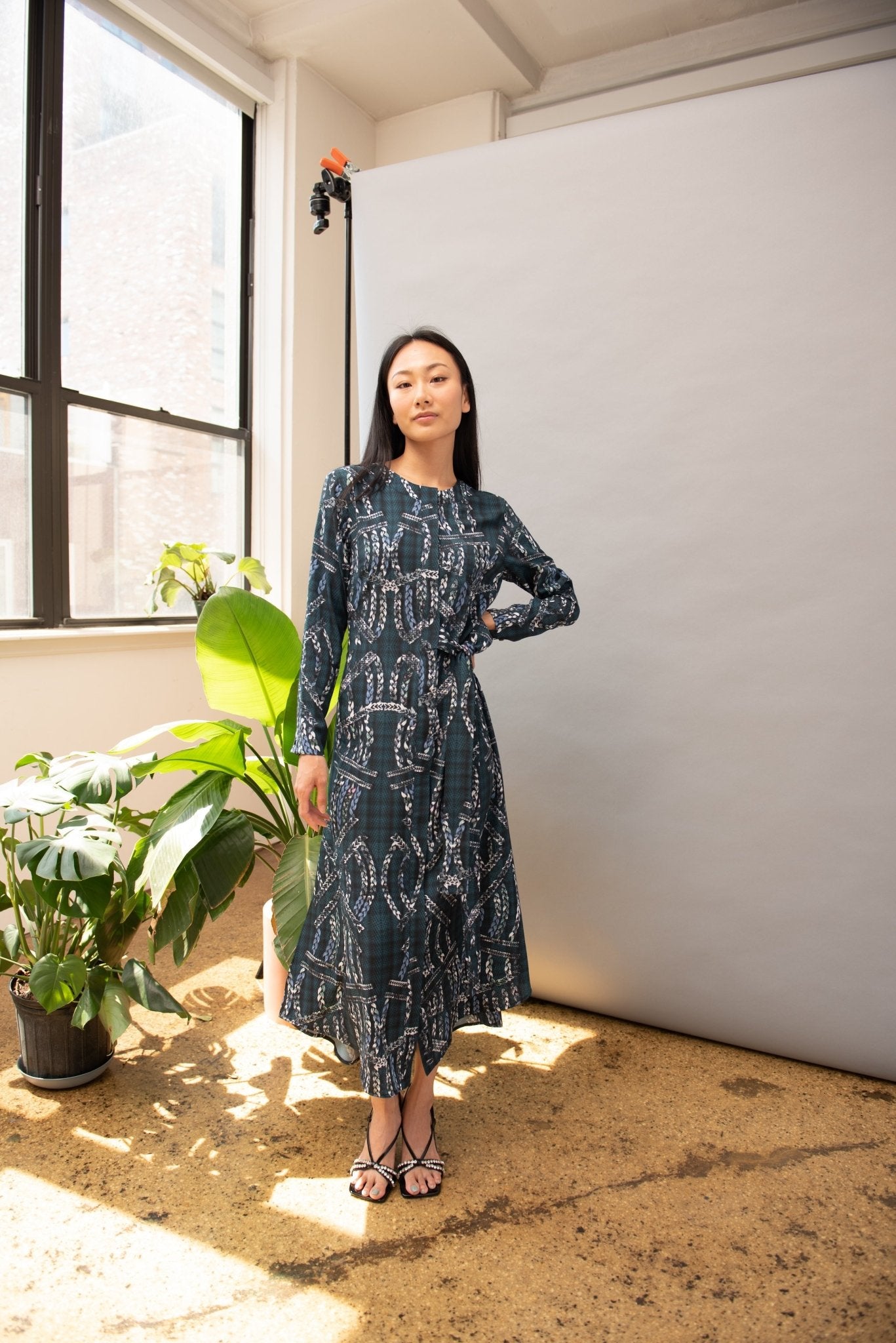 Macrame Sophia Long Sleeve Midi Dress - BTK COLLECTIONS