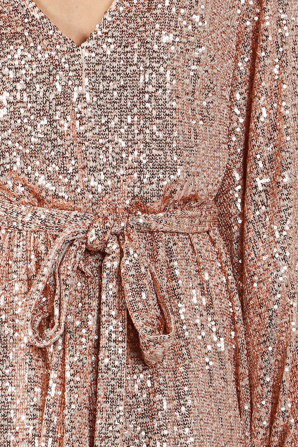 Miles Sequin V - Neck Midi Dress - BTK COLLECTIONS