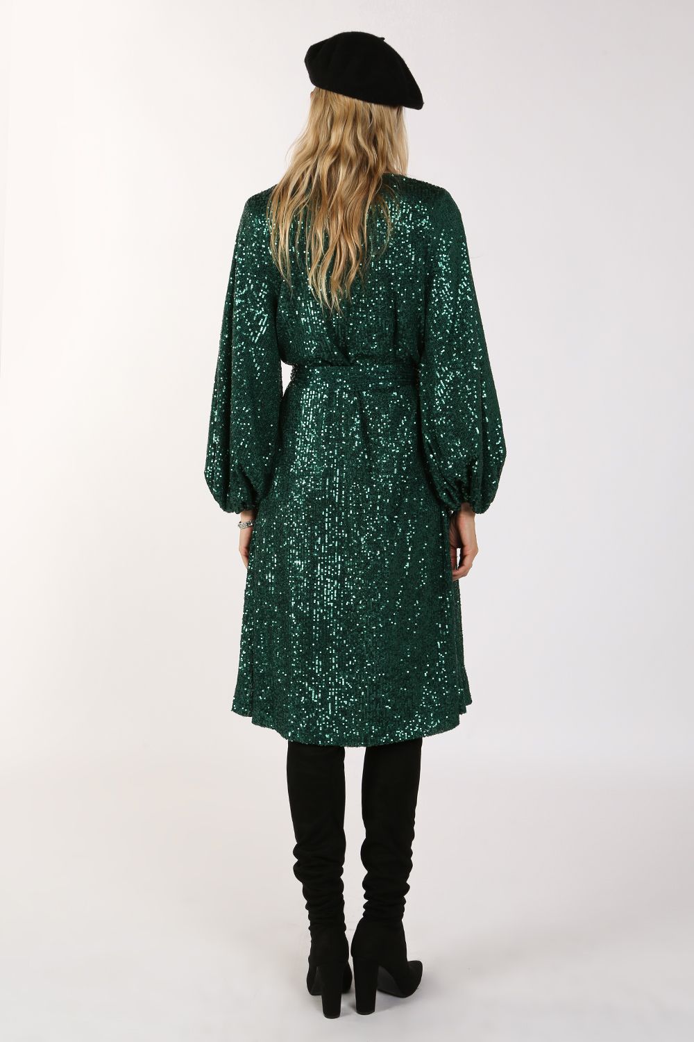 Miles Sequin V - Neck Midi Dress - BTK COLLECTIONS