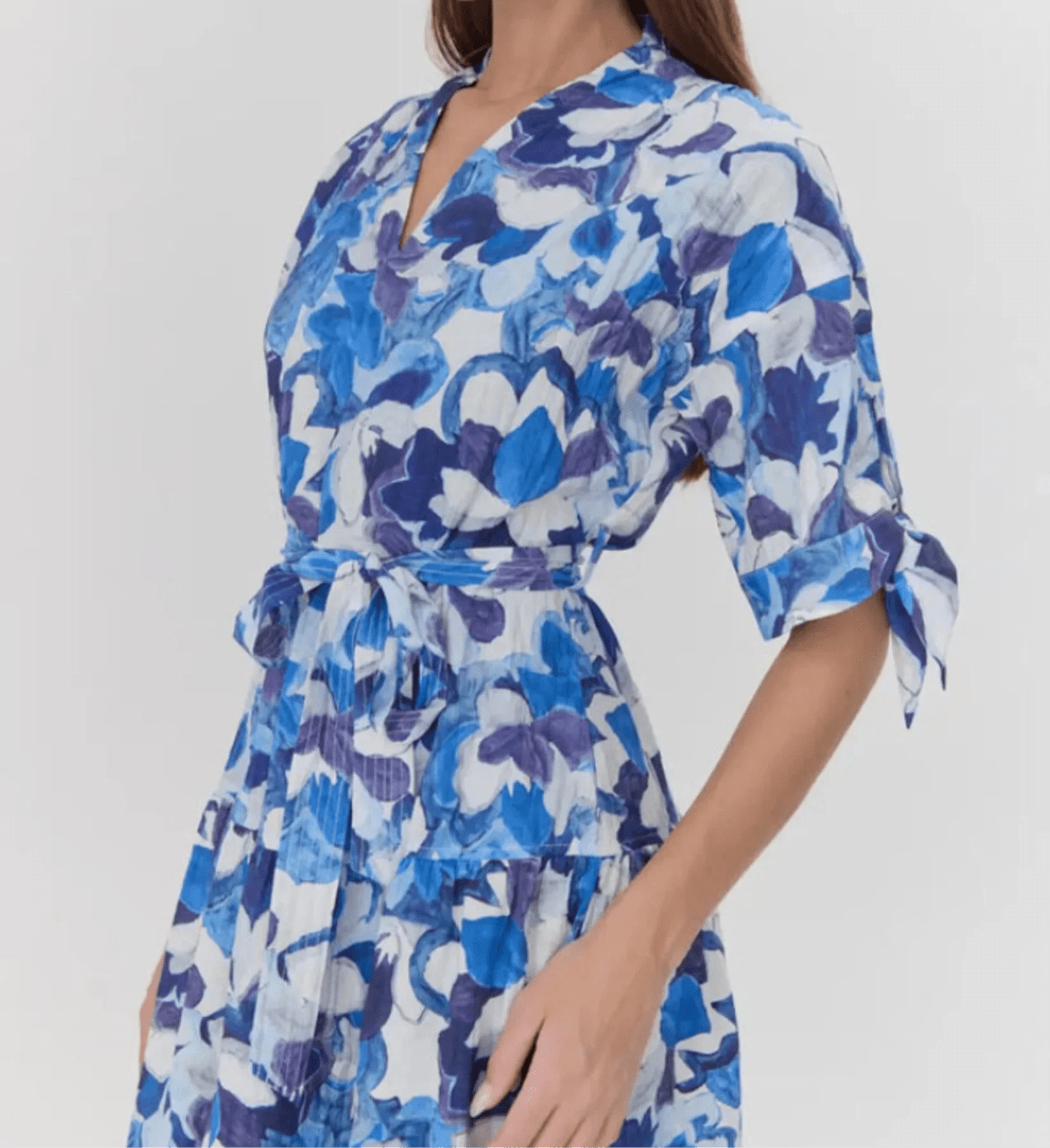 Mona Textured Drop Waist Midi Dress - BTK COLLECTIONS