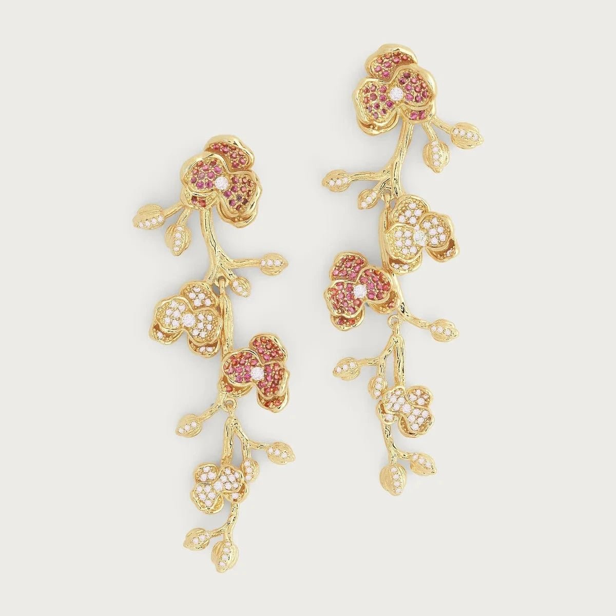 Orchid Pink Pavé Dangle Earrings - BTK COLLECTIONS