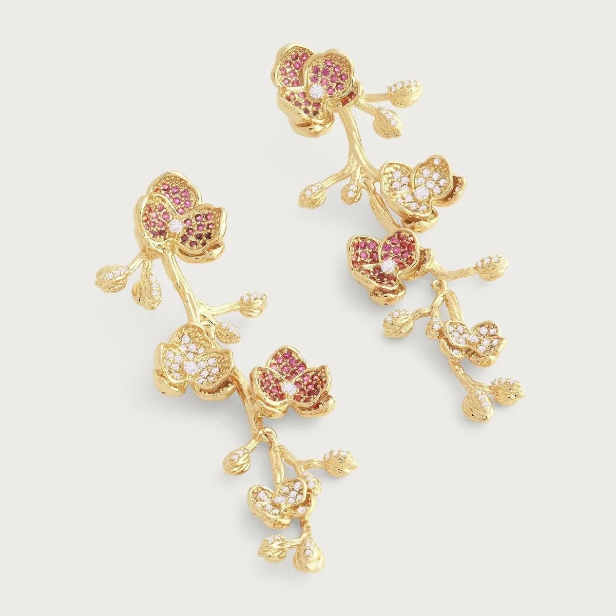 Orchid Pink Pavé Dangle Earrings - BTK COLLECTIONS