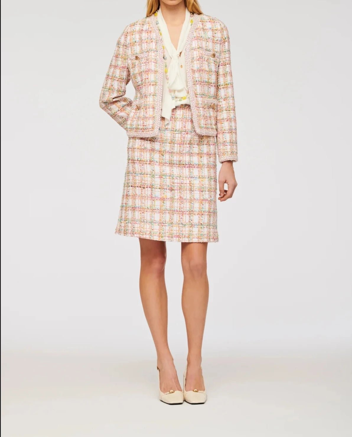 Pastel Long Sleeve Tweed Jacket - BTK COLLECTIONS