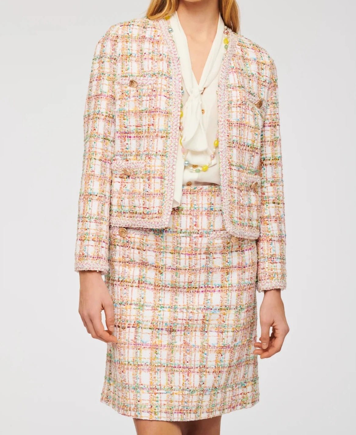 Pastel Long Sleeve Tweed Jacket - BTK COLLECTIONS