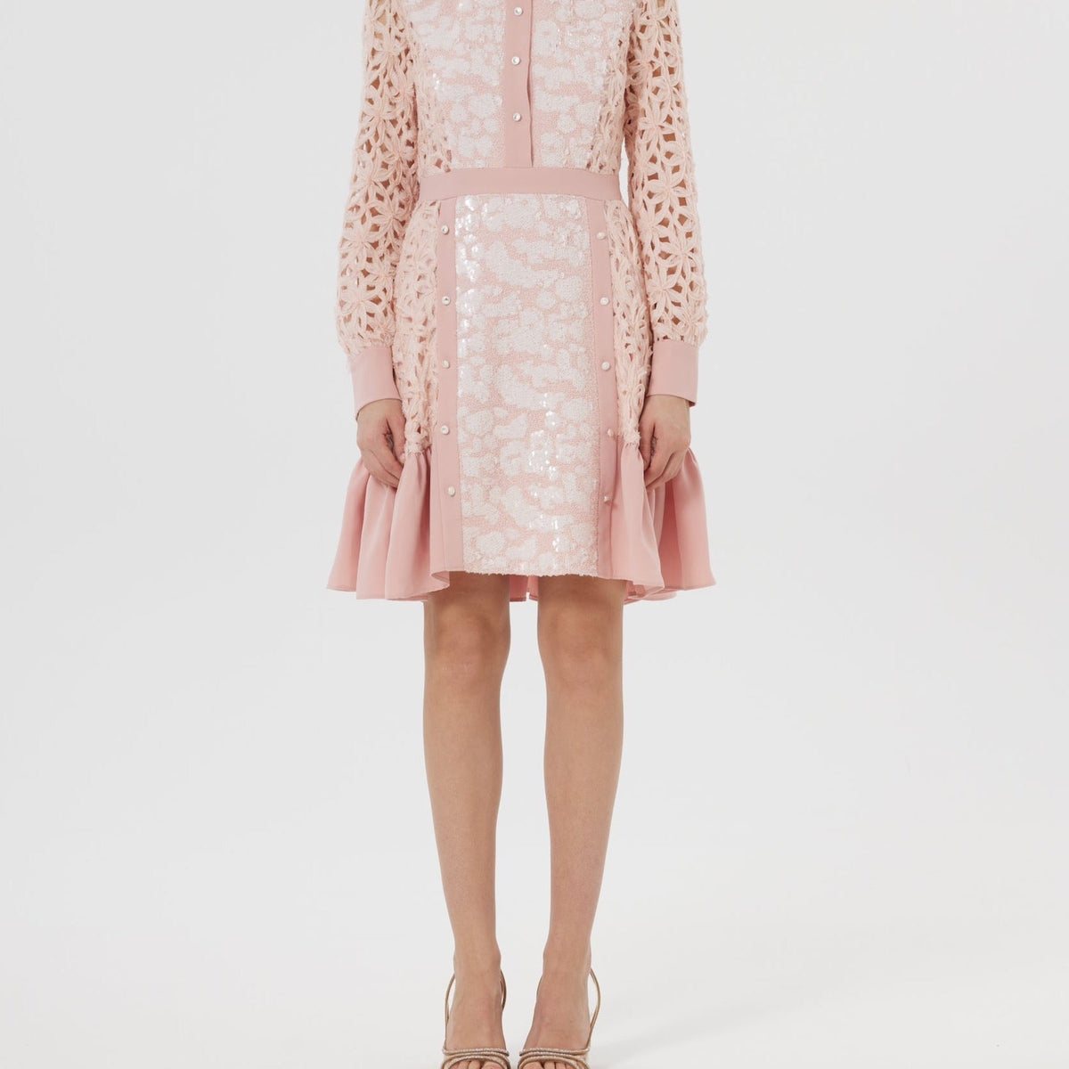 open lace back dress Pink Laura Dress