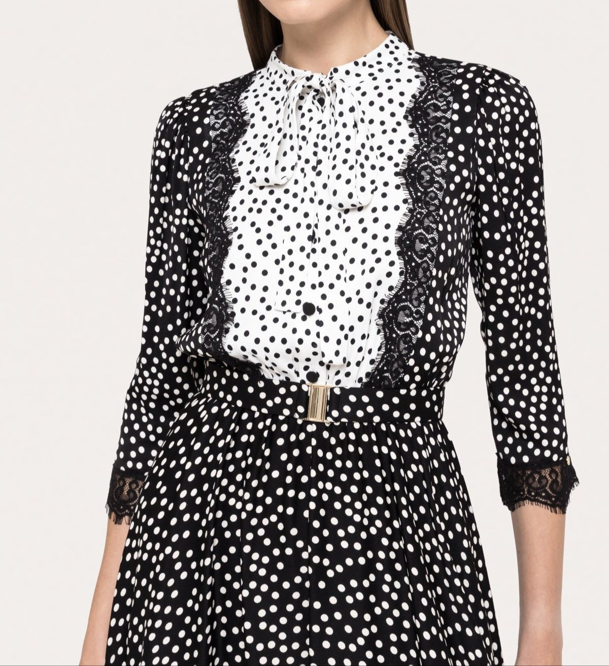 Polka - Dots Viscose Midi Dress - BTK COLLECTIONS