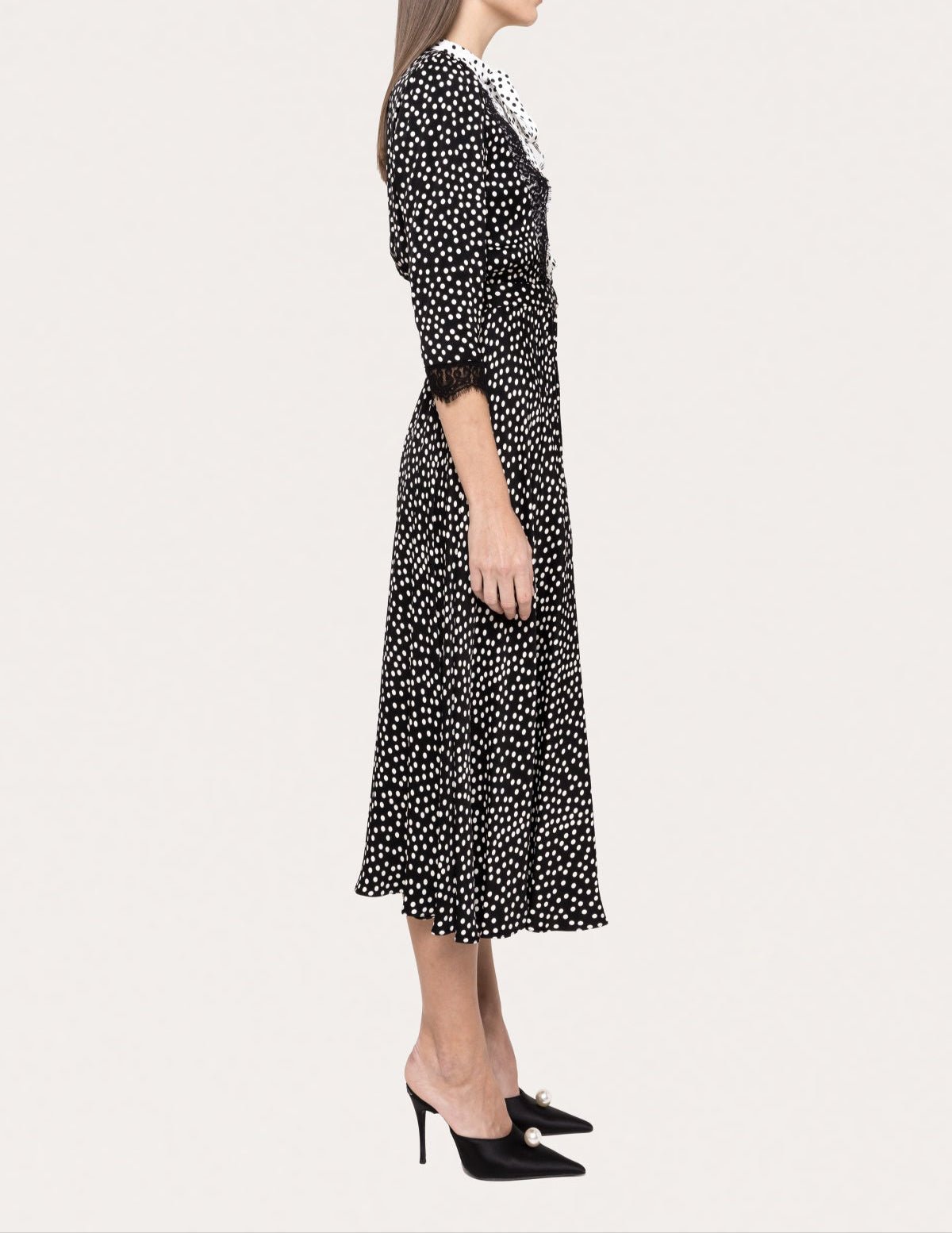 Polka - Dots Viscose Midi Dress - BTK COLLECTIONS