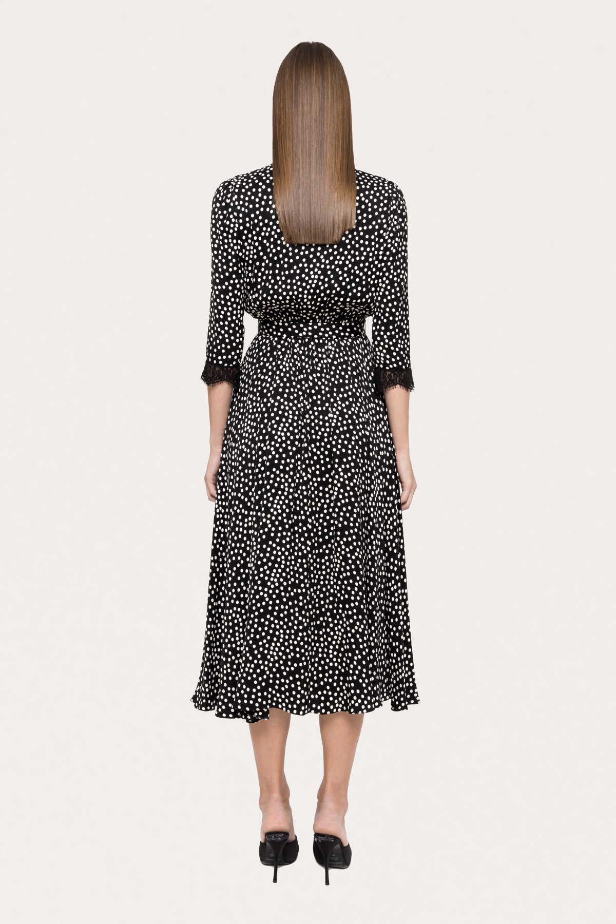 Polka - Dots Viscose Midi Dress - BTK COLLECTIONS